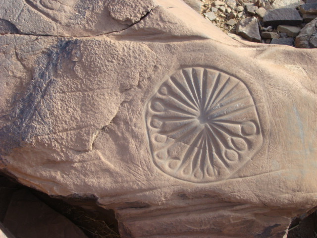 Rock engravings in Taouz South Morocco